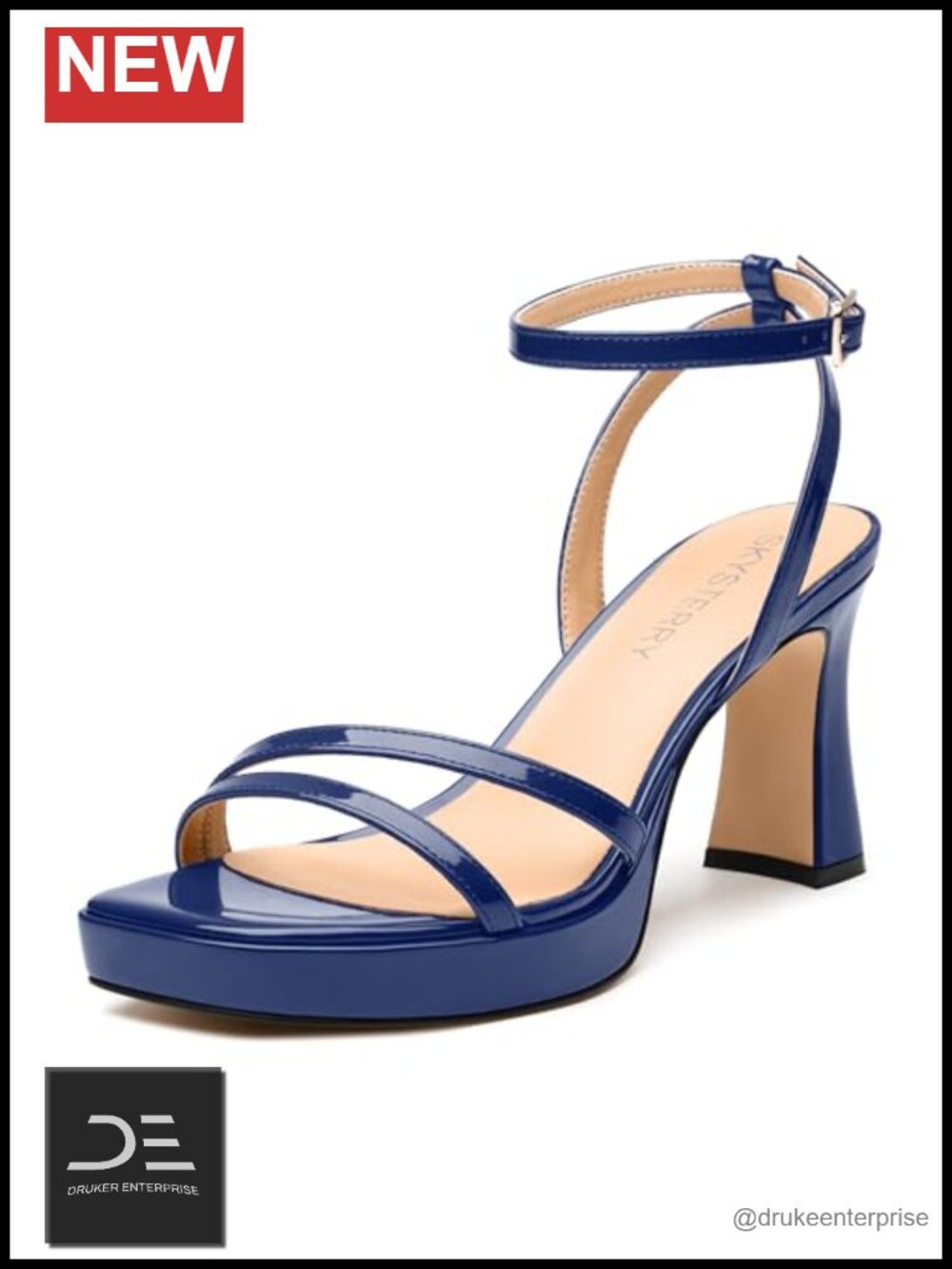 Strappy Chunk Platform Heeled Sandals Square Open Toe Adjustable Ankle Strap